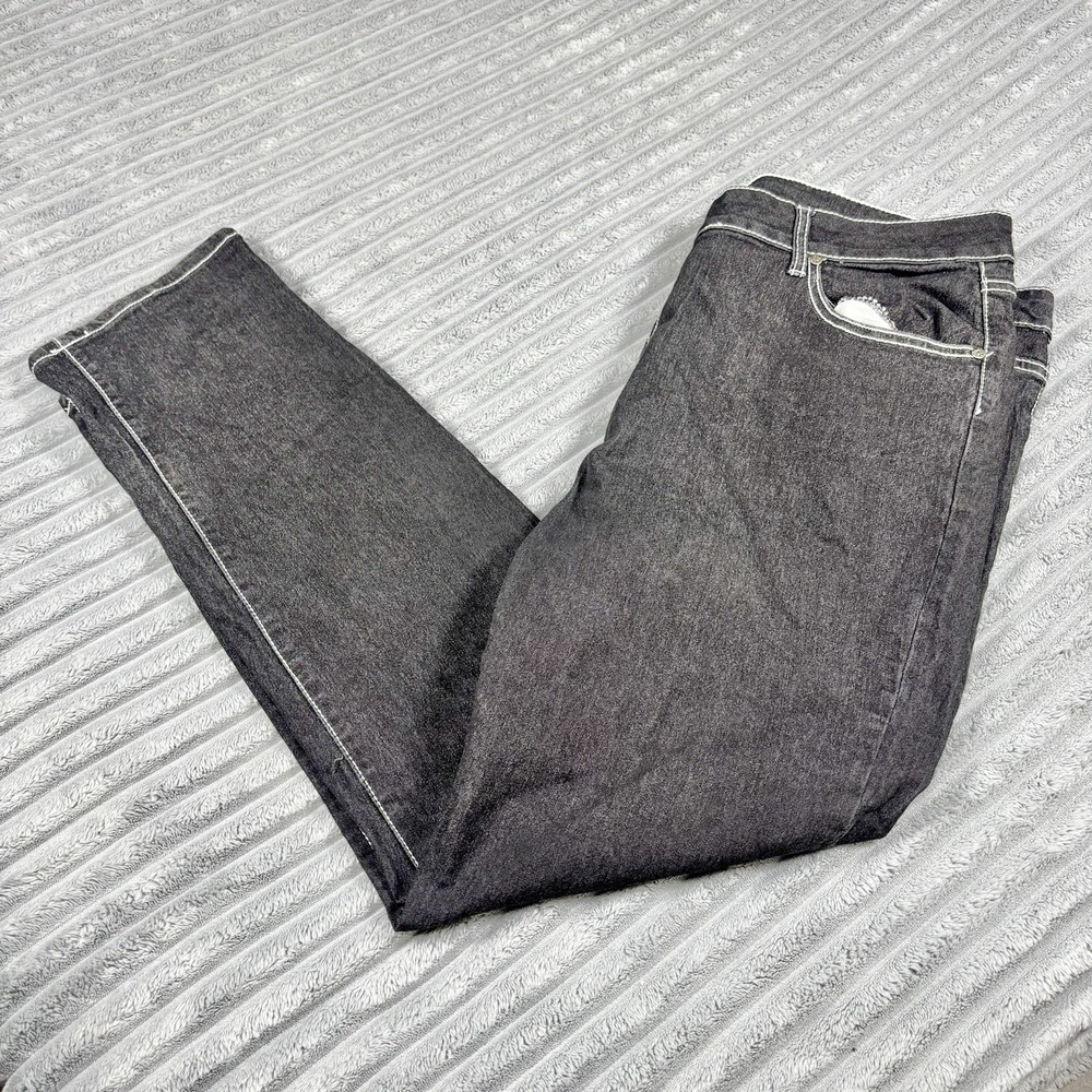 Vintage Five Jungle Y2K Black Baggy Embroidered Denim Jeans‎ Size 24